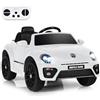 SOARS Macchina Elettrica per Bambini Volkswagen Beetle Maggiolino 12V con Telecomando, Auto Elettrico a Pedale, Veicoli con Musica, Fari LED e Clacson, 3-5km/h, Carico 30 kg, 3-8 Anni (Bianco)