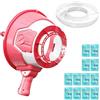 Pealeaf Air Cannon Bubble Blaster con effetto Airzooka, cannone spara bolle manuale senza batterie, portata oltre 5 m per giardino, feste, spiaggia e attività outdoor (Red,12pcs)