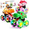 MOONTOY Monster Truck Giocattolo con Luci, Press and Go, Macchinina Bambino | 3 macchinine per bambini 2 anni, Regalo di Compleanno e Natale per Bambini e Bambine 1 2 Anni, con Dinosauro, Unicorno e Toro