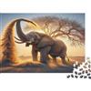 5M3D7C8V Elefante Africano Puzzle 1000 Pezzi Carta per Adulti Tramonto nella Savana Rilassante Famiglia Decorazione Domestica Idea Regalo 38x26cm/1000pcs
