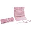 SparklWLeaf Organizer per gioielli a rotolo Borsa portagioielli in velluto, borsa ... for collana, orecchini, anello, espositore for gioielli(Pink)