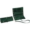 SparklWLeaf Organizer per gioielli a rotolo Borsa portagioielli in velluto, borsa ... for collana, orecchini, anello, espositore for gioielli(Green)