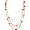 Bocar Collana Donna Lunga Elegante a 2 Strati con Cristalli Colorati