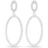 Artlinea, Orecchini Ovali in Argento 925, Gioiello Realizzato in Argento Rodiato Impreziosito con Zirconi, Sistema di Chiusura a Farfalla, Made in Italy