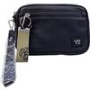 YNOT Pochette da Polso Uomo in Ecopelle, Nero, 20x13.5x2 cm, con Zip Posteriore e Anteriore, Pulsino Amovibile, Stile Elegante