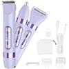 Hatteker Rasoio Donna Viola 4in1 Doppia Testina IPX6 Bikini Gambe Viso Ascelle