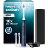 Philips Sonicare 6100, spazzolino elettrico sonico con 2 modalità di spazzolamento e 3 livelli di intensità, EasyStart, SmarTimer, custodia da viaggio, blu navy, modello HX7403/01 [Nuova tecnologia]