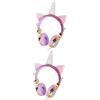 ABOOFAN 2pezzi Cuffie Per Ragazzo Ragazza Con Microfono Forma Di Unicorno Design Unico Con Strass Controllo Volume Per Protezione Udito Compatibili Con Smartphone e Computer Per Ragazzi e