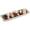 Hanobe Ciotola decorativa in legno: grande centrotavola lungo in legno, decorazione naturale, vassoio decorativo rustico grezzo, centrotavola per sala da pranzo, cucina, frutta, colore: bianco