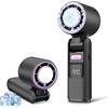 VHV Ventilatore portatile turbo a mano 1-199 velocità batteria 5500 mAh, mini ventilatore pieghevole con display LED funzione di raffreddamento, ventilatore tascabile per esterni campeggio uffici