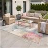 Pergamon Lagos Vintage Moderno Multicolore Tappeto Interno Esterno - Tessitura Piatta per Soggiorno, Terrazza e Balcone - Resistente alle Intemperie, Facile da Pulire