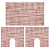 Pierre Tappeti PARURE tappeti sagomata giro water e bidet per bagno CRAZY ROSA in micorfibra misto cotone, morbidi antiscivolo lavabili in lavatrice, tappetini lavabo (1pezzo cm.45x75 + 2pezzi cm.40x45)