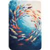 OnlyWow© Tappeto Doccia Accessori Bagno Bathmat Tappeti Bathroom Mat | 40x60 cm - Rettangolare - Antiscivolo Moderni Memory Foam Lavabile Mare - Pesce - Colorato - Dinamico