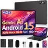 Biegedy 2026 Tablet 10 pollici Android 15, Gemini AI, octa-core, 30 GB RAM (2 TB TF), Widevine L1, GMS, GPS, 5G Wi-Fi 6, BT 5.0, 6000 mAh, 5+8 MP, Tablets Corpo in Metallo con Tastiera+Mouse+Custodia - Nero