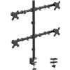 Techly 624438 Supporto da Scrivania per 4 Monitor 13-27 a Morsetto o Vite Passante Nero