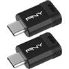 PNY Pack di 2 Unità Flash 128GB Elite-X Fit Type-C USB 3.2 - Prestazioni avanzate Fino a 200MB/s in lettura, Comoda archiviazione dati portatile, Design ultra compatto, Connettore Type-C