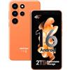 Ulefone Armor Note 22 Cellulari, Android 16 Go 20GB RAM+32GB ROM/SD-2TB Mini Smartphone, 5.0 Schermo, Cellulare 3000mAh Batterie sostituibili, Octa Core 3 Slot Per Carte 4G Dual SIM/Face ID/GPS/OTG/FM Arancia