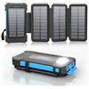 Sprockly Powerbank solare da 26800 mAh, Powerbank USB-C 18 W, ricarica rapida per iPhone, Samsung e altro ancora, IPX7, impermeabile, per esterni, con torcia a luce continua/SOS/stroboscopio (blu)