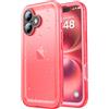 SPORTLINK Cover per iPhone 16 Plus Impermeabile 360 Gradi Antiurto, Rosa | Militare Protettiva Rugged Resistente Custodia Antipolvere Subacquea IP68 Waterproof, Fotocamera/Schermo Doppia Protezione
