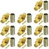 Eightwood SMA Connettore BulkHead Jack Passaparola Pannello dritto a crimpare per RG58 LMR195 Cavo Wireless Wlan 4G Wifi Cavo di prolunga dell'antenna Wifi Camera 10 pz