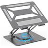 BoYata Supporto PC Portatile, Supporto per Laptop Regolabile con Base Girevole a 360°, Supporto Ergonomico per Notebook Compatibile con Tutti i Modelli MacBook Pro/Air, Laptop fino a 17-Grigio