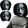 Delorigin 2 Pezzi Horror Spirito Coprisedi Auto Elastici Protezione per Poggiatesta Auto Sedile Protezione Poggiatesta Lavabile per Auto Cuscino di Poggiatesta per SUV Berlina Furgone Camion Accessori