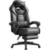 SONGMICS Sedia da gaming SONGMICS, sedia da ufficio, da corsa, con poggiapiedi, design ergonomico, poggiatesta regolabile, supporto lombare, capacità di carico 150 kg, grigio e nero/nero/blu e nero/rosso e