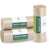 200 Sacchi per Spazzatura a Rotoli Ambra Trasparente 90X120 cm - Sacchi Resistenti e Spessi 45 Micron
