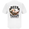 NONE T-shirt da uomo con stampa Beer Therapy scheletro in amaca, maglietta divertente con stampa birra streetwear vintage, manica corta girocollo, top casual estivo oversize, moda hip hop, regalo per gli