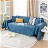VanderHOME Spessore Tessuto Copridivano Antiscivolo Decorativo Universale Impermeabile Fodere Copridivani Slipcovers Divano Protector elasticizzati per Cani Gatti Letto 180 * 260cm-Blu scuro
