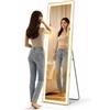 Shally Dogan Specchio da Terra Figura Intera con Luci Led e Pulsante Touch, Stand da Pavimento Struttura Alluminio Resistente con Illuminazione Dimmerabile Bianco Freddo, Caldo e Naturale, 160 x 50 cm