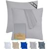 Terra Beds Federa per cuscino - 100% cotone jersey 160 g/m², certificata Oeko-Tex, federa per cuscino da 60 x 60 cm, con chiusura lampo, elastica, morbida e traspirante (grigio argento)