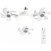 Cemssitu Socket Fan Light, Screw In Ceiling Fan with Remote, E27 LED Bulb Fixture, 3 Speeds, 3 Color Temperatures, Foldable Design for Bedroom Kitchen Garage (3 Head)