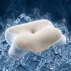 Klyvvo Cuscino ergonomico memory foam, forma a farfalla con doppio spessore 9cm / 12cm, fodera traspirante rimovibile per dormienti supini, laterali e proni，62 x 39 cm, Bianco&Dorato
