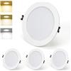 Großcat Faretti Led da Incasso per Cartongesso 16W, bianco caldo, bianco neutro, bianco freddo, con funzione di memoria, faretti da soffitto, diametro foro Ø130-140mm, AC 220-240V, Alluminio, Set da 4