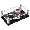 CREATCABIN 6 Vassoio per Bicchierini Shot Acrilico Trasparente Nero Apertura 1.5 Pollici Bicchieri Birra Vino Espositore per Vassoi Supporti per Bar Feste Club Feste Famiglia 16.5 x 10 x 5.2cm