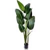 IvoQ Strelitzia - Pianta artificiale 180 cm, grande pianta artificiale per interni ed esterni, design realistico, non richiede manutenzione, resistente e stabile, ornamentale tropicale