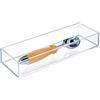 InterDesign iDesign Organizer cassetti, Portaposate cassetto di grandezza media in plastica per posate e utensili cucina, Inserto cassetti pratico e robusto, trasparente