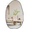 CASSILANDO Specchio da parete irregolare, a forma di specchio decorativo per soggiorno, bagno, camera da letto, decorazione da parete per ingresso, 85x52 cm