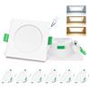 ALUSSO LIGHTING Faretto LED da Incasso, 7W Dimmerabile, Bianco Caldo 3000K/Bianco Neutro 4000K/Bianco Freddo 6500K, Faretto LED Extra Piatto 29mm, Faretto da Bagno IP44, Quadrato Bianco Set di 6
