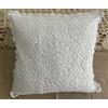 MINDPLUS Federa per cuscino in cotone lavorato a mano all'uncinetto, decorativa, realizzata a mano, 40 x 40 cm, motivo floreale, stile vintage rurale (F bianco)
