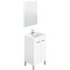 Dmora Mobile Sottolavabo Naperville 80x50x40h cm Bianco Specchio Incluso 2 Ante, Apertura Battente