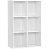 VASAGLE CUSTOS Collezione - Libreria a 6 Cubi, Scaffale Espositore per Decorazioni, Souvenir, Piante, per Studio, Ufficio, Soggiorno, 30 x 65,5 x 97,5 cm, Bianco LBC203DV1