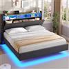AOGLLATI Letto Matrimoniale con Contenitore, Struttura Letto 160x200 cm