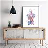Aymsm Quadro su Tela Stampato Immagine modulare Muscoli Umani Nordic Poster Scheletro Anatomia Pittura ad Acquerello Corpo Decorazione murale Medica 45x60cm Senza Cornice