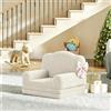 GarveeHome Divano 2 in 1 Per Bambini - Sedia Convertibile e Lettino Per Bambini, Morbido Tessuto Sherpa o Pile Imbottito, Comodo Design Pieghevole, Tema Corona, Grande Taglia, Vari Colori