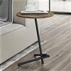 [en.casa] Tavolino Laterale da Divano - AxØ 55 x 40 cm - Tavolino Basso Consolle con Telaio in Metallo e Piano Rotondo in MDF - Effetto Legno Scuro