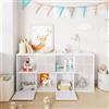 belupai Libreria con 8 scomparti,scaffale a cubi autoportante,60x30x125cm,Bianco