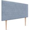 DHOME Testiera in lino naturale liscio Testiera letto imbottita Testiera della camera da letto moderna TOP TRENDING (Blu, 105x105cm con Gambe (Letto 80/90/105))