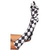 Leg Avenue Satin Harlequin Gloves Black-White